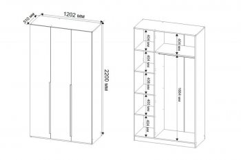 Шкаф 1200 мм Пальма с антресолью, Сатин (ДСВ) в Верхнем Тагиле - verhnij-tagil.mebel-e96.ru