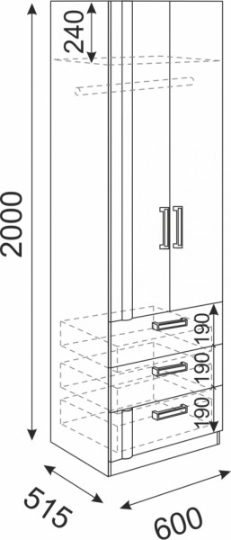 Шкаф с ящиками Волкер М4 (Риннер) в Верхнем Тагиле - verhnij-tagil.mebel-e96.ru