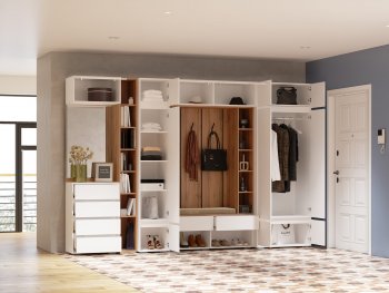 Прихожая Прага модульная, белый (Handis) в Верхнем Тагиле - verhnij-tagil.mebel-e96.ru