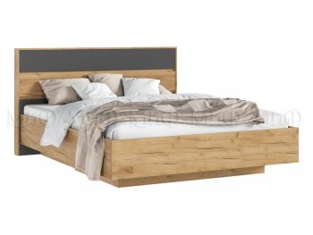 Кровать парящая Роджина с подсветкой, крафт/графит (Миф) в Верхнем Тагиле - verhnij-tagil.mebel-e96.ru