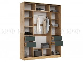 Шкаф-купе 1800 мм Роджина крафт/изумрудный (Миф) в Верхнем Тагиле - verhnij-tagil.mebel-e96.ru