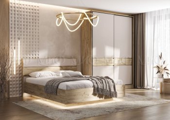 Спальный гарнитур Роджина крафт серый/кашемир, модульный (Миф) в Верхнем Тагиле - verhnij-tagil.mebel-e96.ru