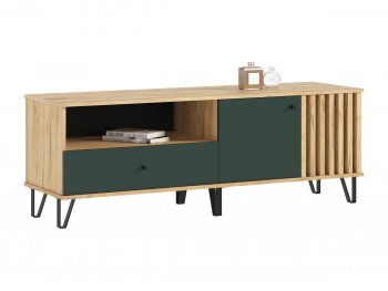 Тумба ТВ (1500) Роджина крафт/изумрудный (Миф) в Верхнем Тагиле - verhnij-tagil.mebel-e96.ru