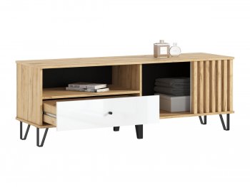 Тумба ТВ (1500) Роджина крафт/белый (Миф) в Верхнем Тагиле - verhnij-tagil.mebel-e96.ru