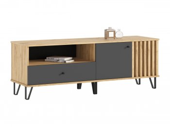 Тумба ТВ (1500) Роджина крафт/графит (Миф) в Верхнем Тагиле - verhnij-tagil.mebel-e96.ru