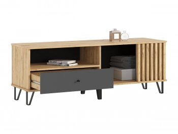 Тумба ТВ (1500) Роджина крафт/графит (Миф) в Верхнем Тагиле - verhnij-tagil.mebel-e96.ru