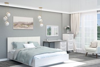 Кровать с подъемным механизмом Шарм (арт.031М1) экокожа Sontex Milk (Диал) в Верхнем Тагиле - verhnij-tagil.mebel-e96.ru