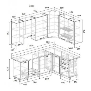 Угловой кухонный гарнитур Муссон 2200*1600 мм Sanvut в Верхнем Тагиле - verhnij-tagil.mebel-e96.ru