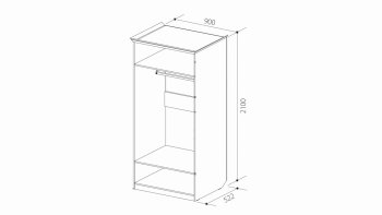 Шкаф 900 мм 2х дверный для платья ШиК-2 (Уголок Школьника 2) в Верхнем Тагиле - verhnij-tagil.mebel-e96.ru