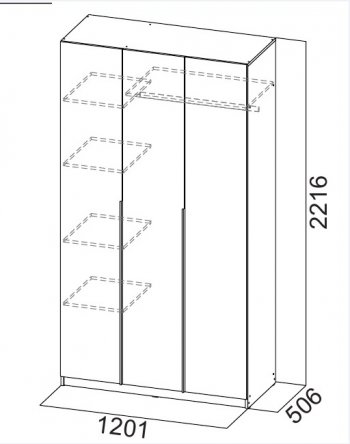 Шкаф 1200 мм ШК-5 графит (СВ) в Верхнем Тагиле - verhnij-tagil.mebel-e96.ru