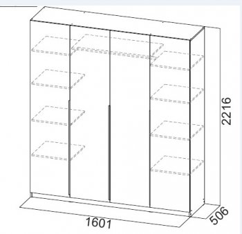 Шкаф 1600 мм ШК-5 белый (СВ) в Верхнем Тагиле - verhnij-tagil.mebel-e96.ru