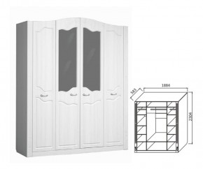 Шкаф 4-х дверный для платья и белья Ева-10 в Верхнем Тагиле - verhnij-tagil.mebel-e96.ru
