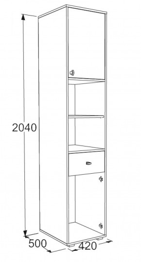 Шкаф комбинированный Омега 18 в Верхнем Тагиле - verhnij-tagil.mebel-e96.ru