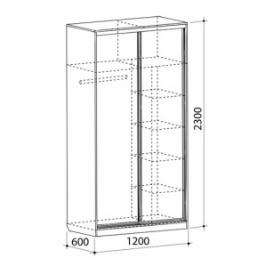 Шкаф-купе Рио 1-600 (полки справа) в Верхнем Тагиле - verhnij-tagil.mebel-e96.ru