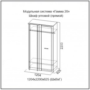 Шкаф угловой (ПРЯМОЙ) серия Гамма-20 в Верхнем Тагиле - verhnij-tagil.mebel-e96.ru