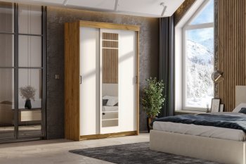 Шкаф-купе ШКП-7 1300 мм золотой/белый (СВ) в Верхнем Тагиле - verhnij-tagil.mebel-e96.ru