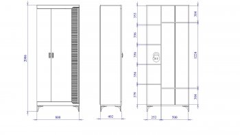 Шкаф 800 мм 2-дверный NEW Сиде Белый (СБК) в Верхнем Тагиле - verhnij-tagil.mebel-e96.ru