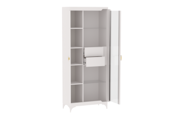 Пенал со стеклом широкий NEW Сиде Белый (СБК) в Верхнем Тагиле - verhnij-tagil.mebel-e96.ru