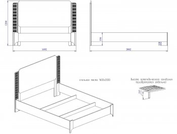 Кровать двуспальная Сиде Белый (СБК) в Верхнем Тагиле - verhnij-tagil.mebel-e96.ru