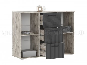 Комод Сильвия, дуб юкон/графит (Миф) в Верхнем Тагиле - verhnij-tagil.mebel-e96.ru