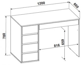 Стол компьютерный №13+пенал ШК-5 (СВ) в Верхнем Тагиле - verhnij-tagil.mebel-e96.ru