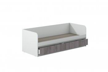 Кровать Соната 900 белый/крафт серый (Зарон) в Верхнем Тагиле - verhnij-tagil.mebel-e96.ru