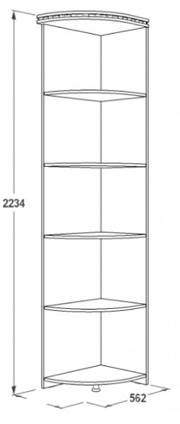 Стеллаж угловой Ольга-13 (562*562) в Верхнем Тагиле - verhnij-tagil.mebel-e96.ru