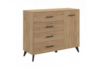 Комод-Тумба (1дв,4ящ) SVETLANA LOFT, дуб золотой (Генезис) в Верхнем Тагиле - verhnij-tagil.mebel-e96.ru