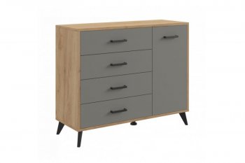 Комод-Тумба (1дв,4ящ) SVETLANA LOFT, дуб золотой/серый (Генезис) в Верхнем Тагиле - verhnij-tagil.mebel-e96.ru