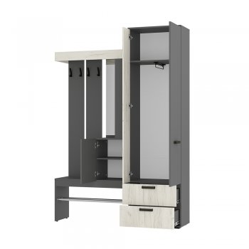 Прихожая Трамп графит/крафт белый (БТС) в Верхнем Тагиле - verhnij-tagil.mebel-e96.ru