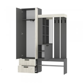 Прихожая Трамп графит/крафт белый (БТС) в Верхнем Тагиле - verhnij-tagil.mebel-e96.ru