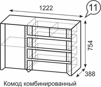 Комод комбинированный №11 Твист (ИжМ) в Верхнем Тагиле - verhnij-tagil.mebel-e96.ru