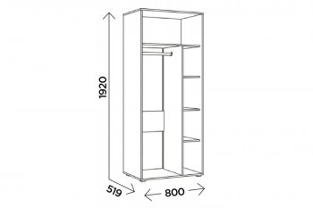 Шкаф 800 мм Виллитус М1 (Комфорт) в Верхнем Тагиле - verhnij-tagil.mebel-e96.ru